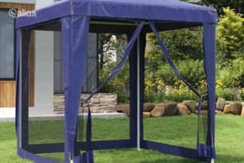 vidaXL Proginė palapinė su 4 tinklinėmis sienomis, mėlyna, 2x2m, HDPE