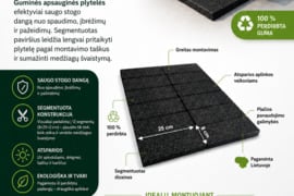 Guminės apsauginės plytelės saulės elektrinių montavimui