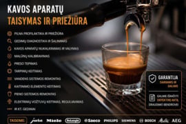 Kavos aparatų servisas, priežiūra