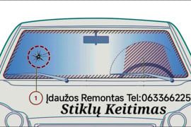 Automobilių stiklų keitimas įdaužų remontas