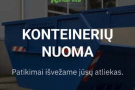 Statybinių atliekų konteinerių nuoma Šiauliuose | 7 m³ konteineriai (+50km)