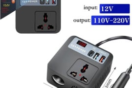 Naujas 12V į 220V inverteris įtampos keitiklis 150W su USB