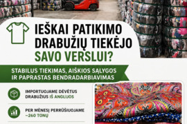 Didmeninė prekyba dėvėtais ir naujais drabužiais
