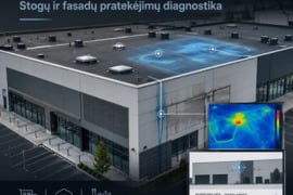 Plokščių stogų ir fasadų pratekėjimų diagnostika