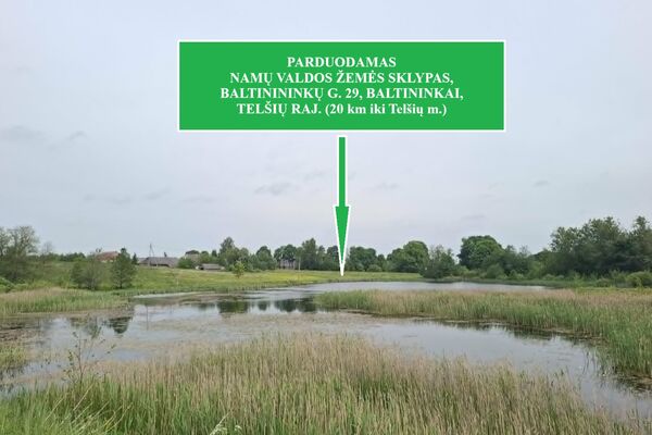 Vaizdingoje vietoje, su dalimi vandens telkinio, namų valda Baltininkų gyvenvietėje