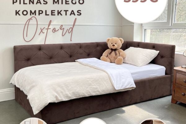 Viengulė lova Oxford  miegamoji dalis 90x200