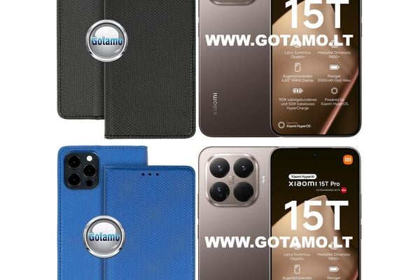 Re-Grid magnetiniai dėklai knygutės Xiaomi 15T Pro WWW.GOTAMO.LT