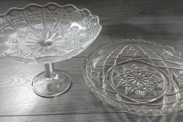 Krištolinės dvi vazos 25 cm ir 21 cm
