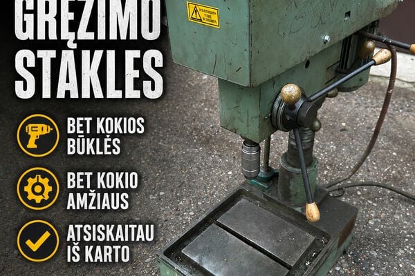 Perku gręžimo stakles Praktika