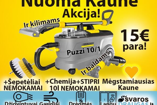 Plaunamo siurblio nuoma Kaune 15e para Karcher Puzzi 10