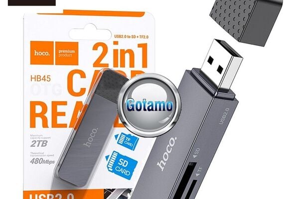 Micro SD (TF) ir SD kortelių skaitytuvas USB 2.0 Hoco HB45