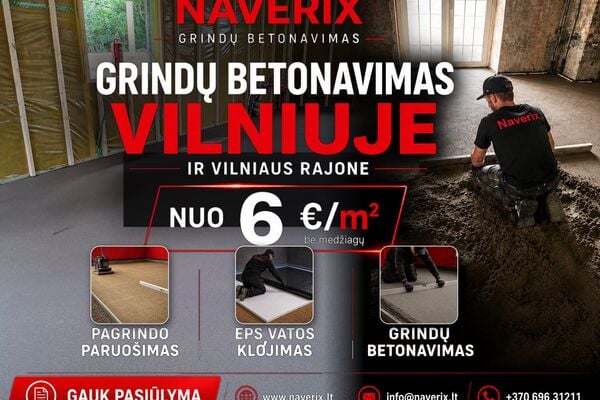 Grindų betonavimas Vilniuje | nuo 6 €/m² | Gauk pasiūlymą