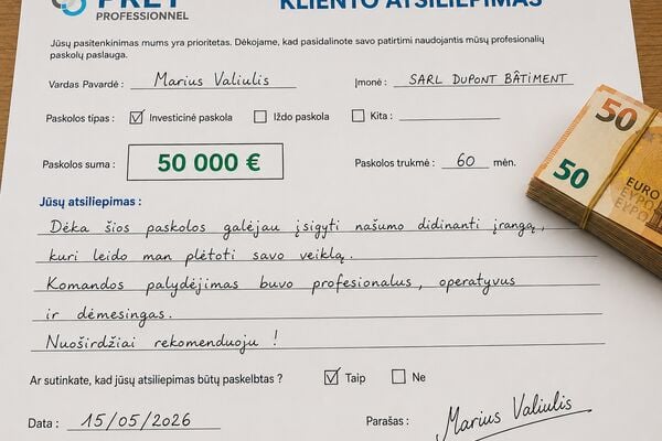 Greitai gauta 50000€ paskola: sprendimas, kuris pakeitė mano situaciją.