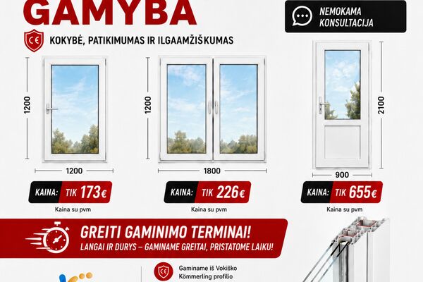 Pvc ir Aliuminio langų bei durų gamyba!!!!