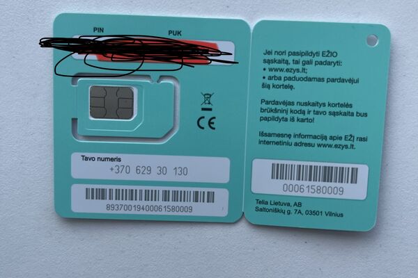Ežys sim kortelė 30gb 300min 300sms