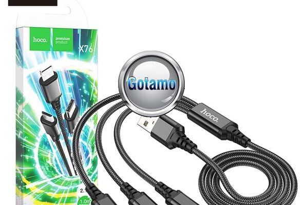 3in1 laidas Apple Lightning, Type-C, Micro USB 1 metras 15W Hoco