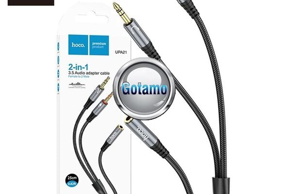 AUX 3.5mm lizdas į 2X AUX 3.5mm ausinių ir mikrofono skirstytuvas Hoco