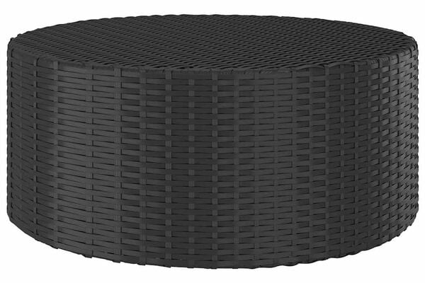 vidaXL Arbatos staliukas, juodos spalvos, 68x68x30cm, poliratanas