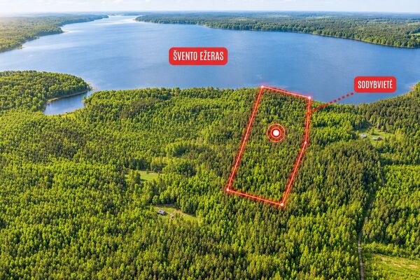 12 Ha Sklypas Su 200 Metrų Švento Ežero Pakrante Zarasų Rajone