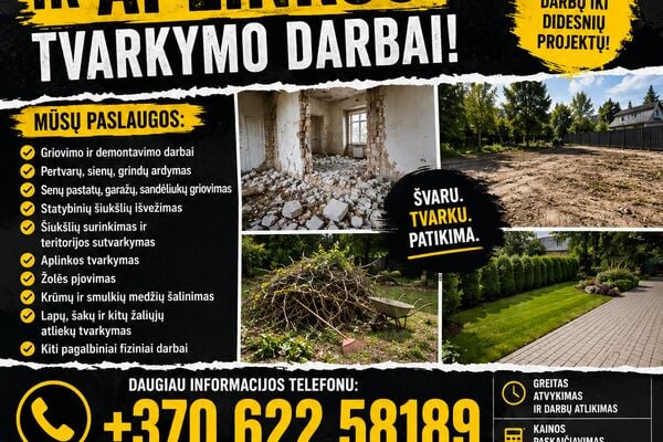 Griovimo Ir Aplinkos Tvarkymo Darbai