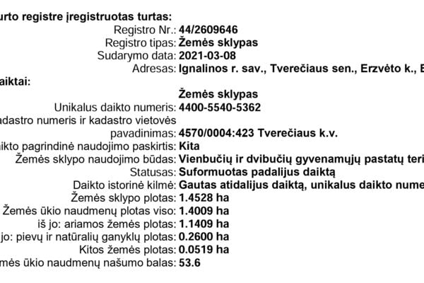 145 a sklypas Ignalinos r. sav., Erzvėtas, Ežero g.